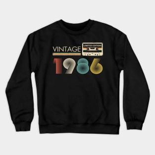 37th Birthday Vintage 1986 Limited Edition Cassette Tape Crewneck Sweatshirt